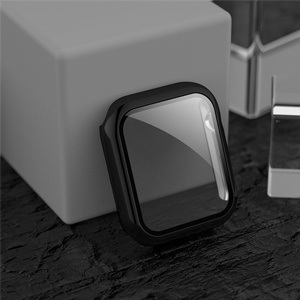 CARATULA ELECTROPLATING C/TEMPLADO APPLE WATCH 4 44mm NEGRA