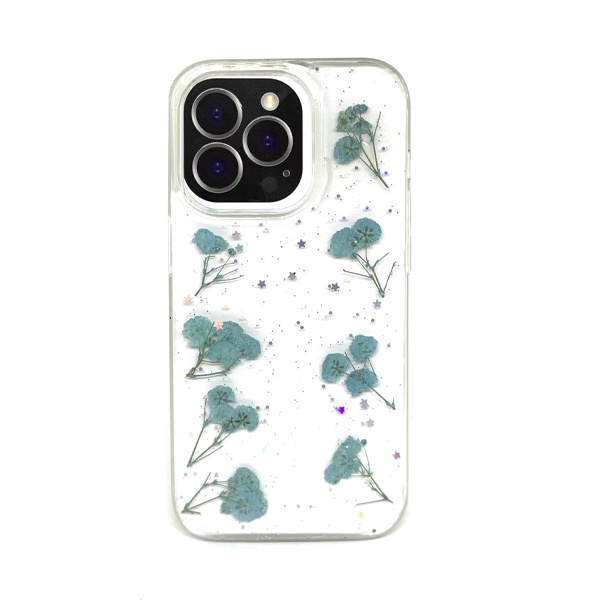 CARATULA FLORES SECAS IPHONE 14 PRO TRANSPARENTE
