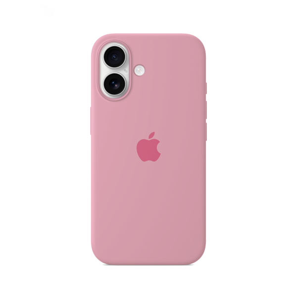 CARATULA SILICON TIPO ORIGINAL C/ LOGO IPHONE 16 ROSA