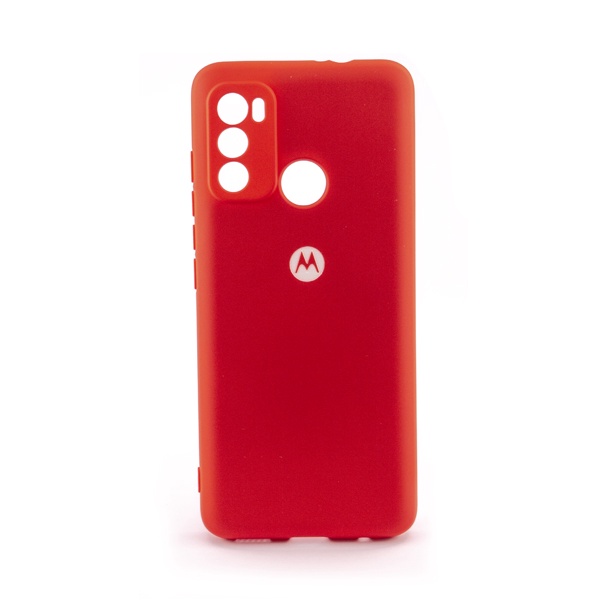 CARATULA SILICON TIPO ORIGINAL C/LOGO MOTOROLA MOTO G60 ROJA