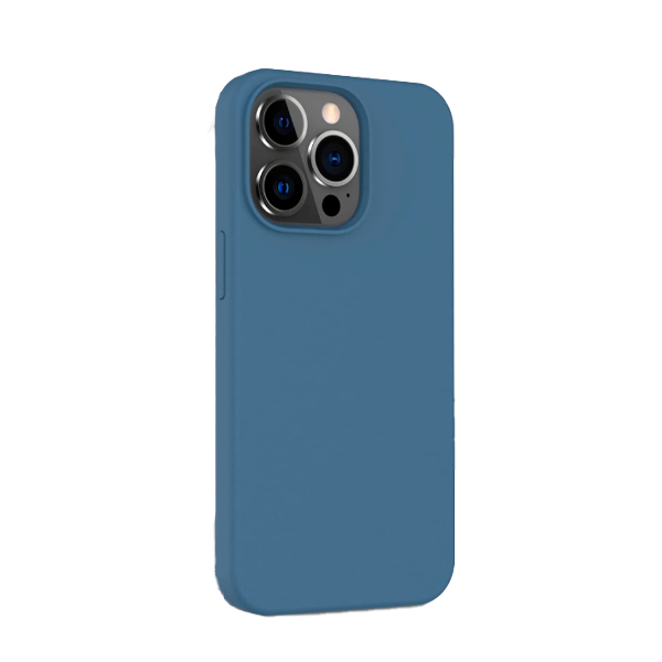 CARATULA SILICON TIPO ORIGINAL S/LOGO IPHONE 14/13/12 PRO MAX AZUL MARINO