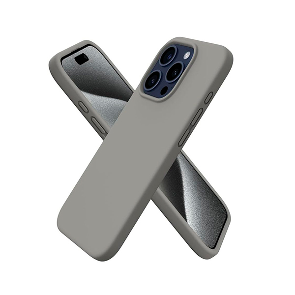CARATULA SILICON TIPO ORIGINAL S/LOGO IPHONE 16 PRO MAX GRIS CLARO
