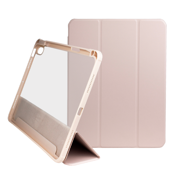 FUNDA SMART COVER AURORA IPAD (A16) 11/10 (2025/2022) C/ PORTA PLUMA TRANSPARENTE/ROSA