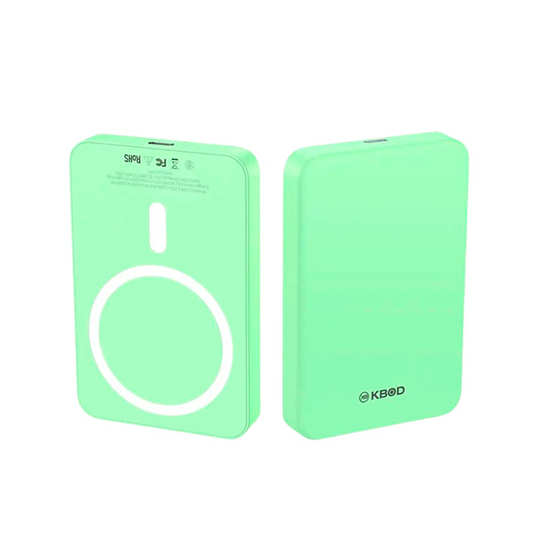 CARGADOR PORTATIL POWER BANK C/MAGSAFE 5000 mAh VERDE MENTA KBOD