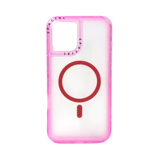 CARATULA 3 EN 1 SPACIAL MAGSAFE IPHONE 16 PLUS ROSA