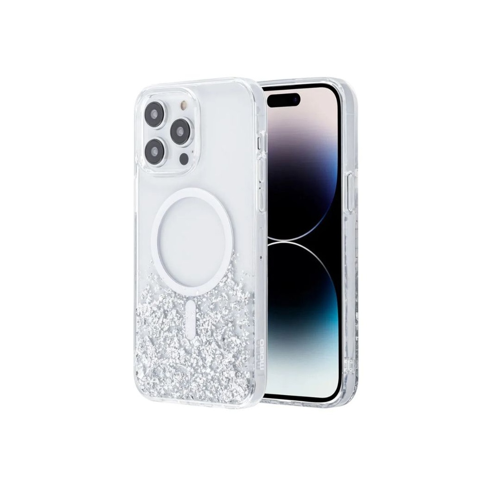 CARATULA GLAM MAGSAFE STARS IPHONE 15 PRO MAX TRANSPARENTE