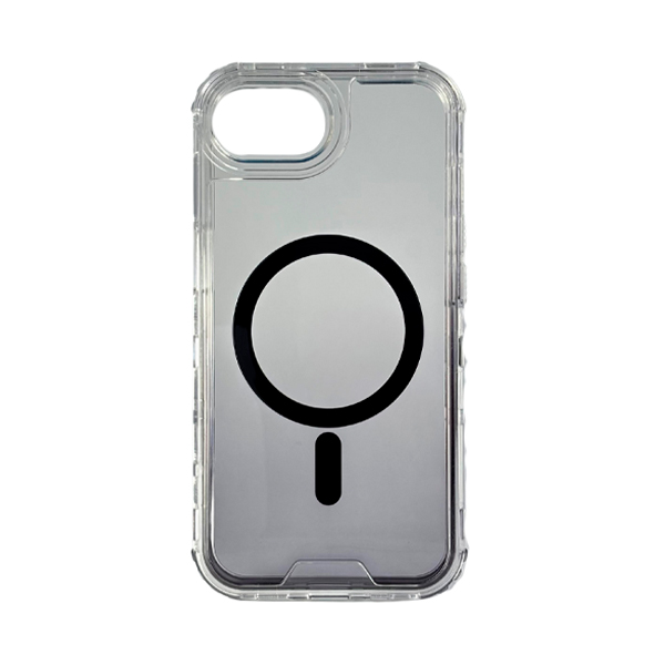 CARATULA 3 EN 1 BICOLOR MAGSAFE IPHONE 16e TRANSPARENTE/NEGRO