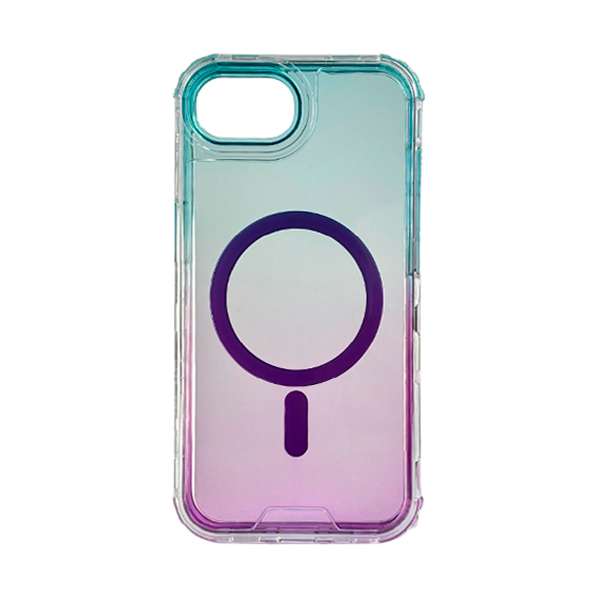 CARATULA 3 EN 1 BICOLOR MAGSAFE IPHONE 16e AQUA/MORADO
