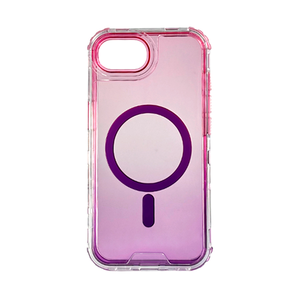 CARATULA 3 EN 1 BICOLOR MAGSAFE IPHONE 16e ROSA/MORADO