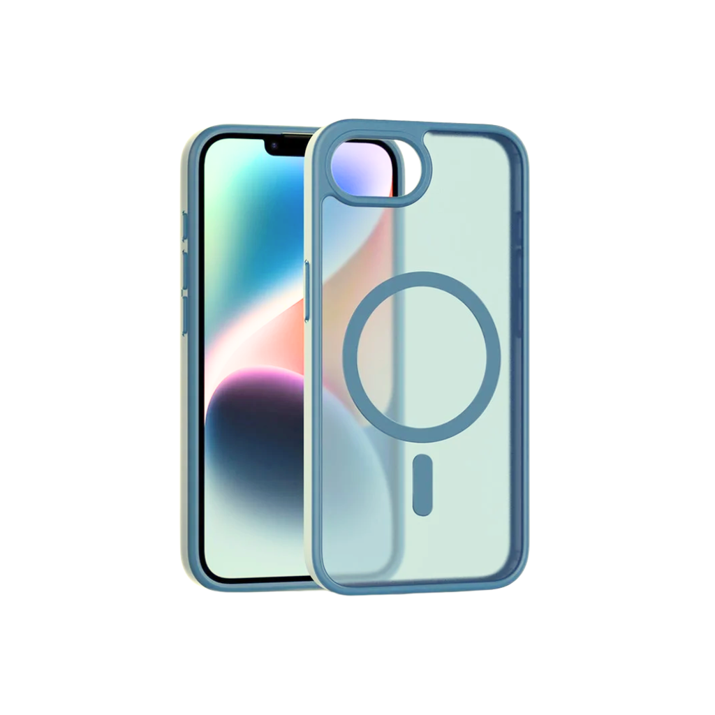 CARATULA CASE RAISED CAMERA MAGSAFE IPHONE 16e AZUL