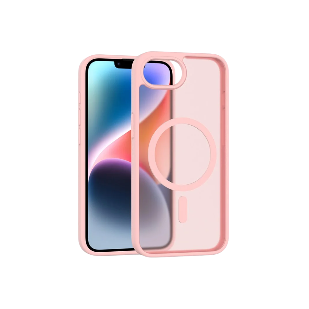 CARATULA CASE RAISED CAMERA MAGSAFE IPHONE 16e ROSA