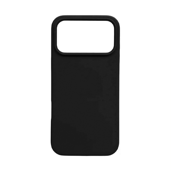 CARATULA SILICON TIPO ORIGINAL S/LOGO IPHONE 17 NEGRO