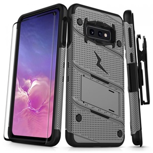 [888488314730] ESTUCHE BOLT COVER SAMSUNG GALAXY S10e GRIS/NEGRO CON CLIP