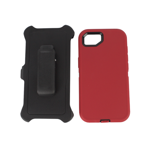 [HYB03C-IP16E-RDBK] ESTUCHE TIPO DEFENDER IPHONE 16e ROJA CON CLIP