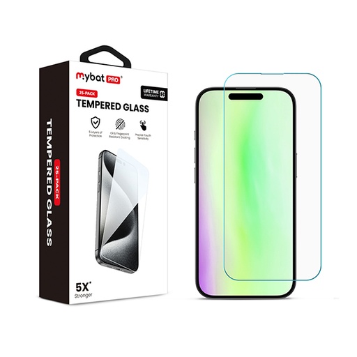 [RIP17PSC81TF] PROTECTOR PANTALLA CRISTAL TEMPLADO 2.5D IPHONE 17 PRO MYBAT PRO