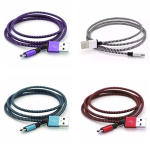CABLE DE DATOS MICRO USB TELA COLORES