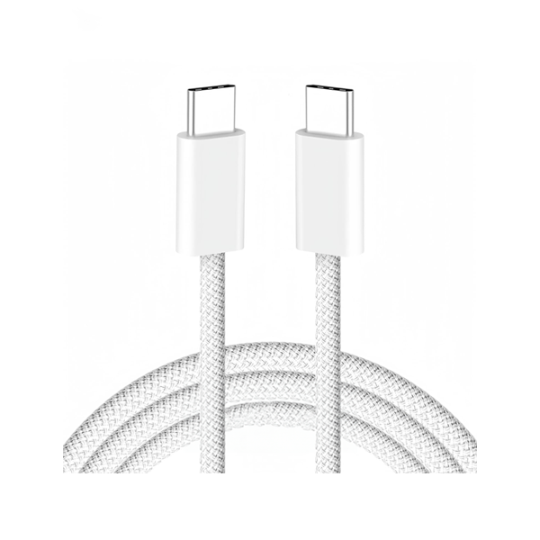 CABLE DE DATOS ORIGINAL APPLE ENTRADA Y SALIDA TIPO C TELA BLANCO
