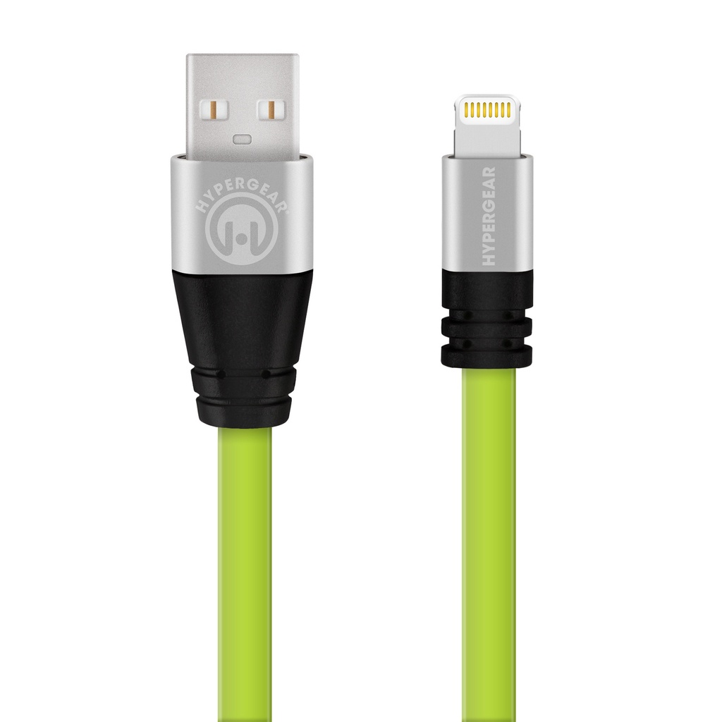 CABLE USB FLAT LIGHTNING VERDE 1.8 MTS HYPERGEAR