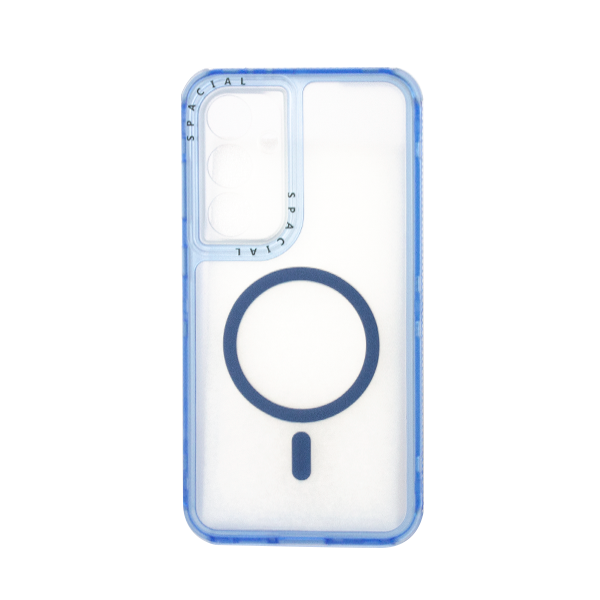 CARATULA 3 EN 1 SPACIAL MAGSAFE SAMSUNG S24 FE TRANSPARENTE/AZUL