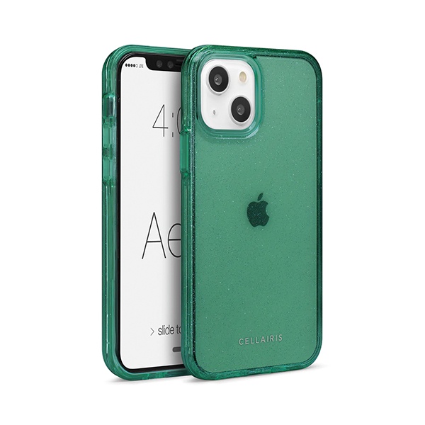 CARATULA AERO GLITTER IPHONE 14/13 VERDE 33-0349009