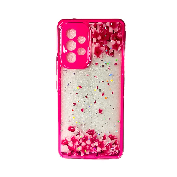 CARATULA BRILLOS FLORES SAMSUNG A53 ROSA