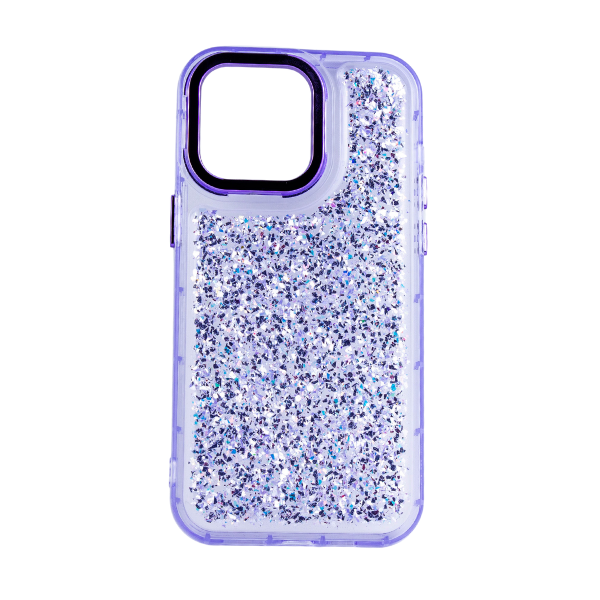 CARATULA BUBBLE BRILLOS IPHONE 15 PRO MAX LILA