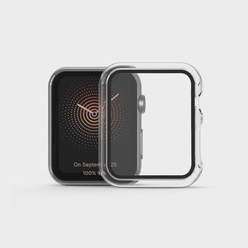 CARATULA ELECTROPLATING C/TEMPLADO APPLE WATCH ULTRA 49mm TRANSPARENTE