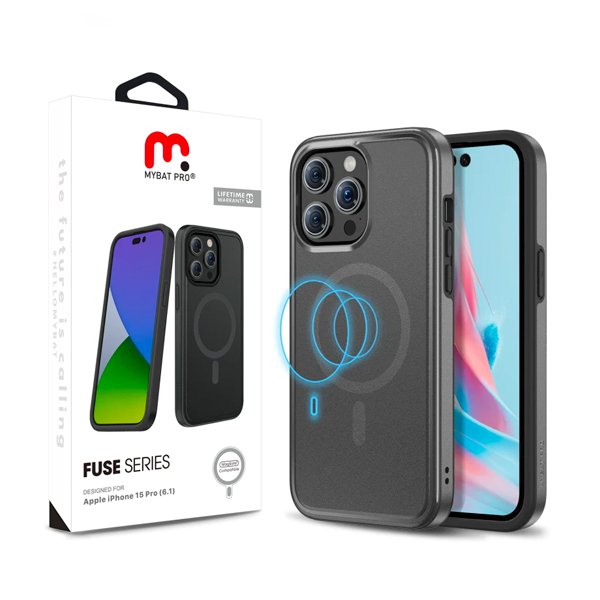 CARATULA FUSE MAGSAFE IPHONE 14/13/12 PRO MAX NEGRA MYBAT PRO