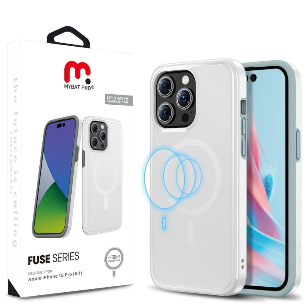 CARATULA FUSE MAGSAFE IPHONE 15 PRO BLANCA MYBAT PRO