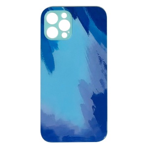 CARATULA GLASS ACUARELA IPHONE 12 PRO AQUA/AZUL