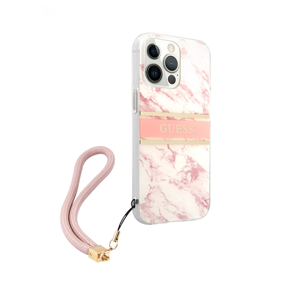 CARATULA GUESS MARBLE STRIPE IPHONE 15 PRO MAX ROSA