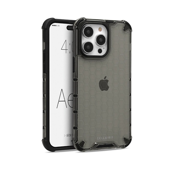 CARATULA HONEYCOMB IPHONE 14/13/12 PRO MAX HUMO 33-0352001