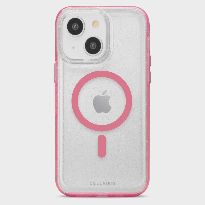 CARATULA LA HORNET GLITTER MAGSAFE IPHONE 15/14/13 TRANSPARENTE/ROSA 34-0150002R