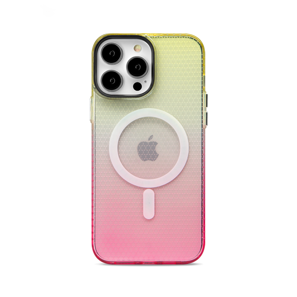 CARATULA SHOX OMBRE MAGSAFE IPHONE 15 PRO MAX AMARILLO/ROSA 83-0210004R