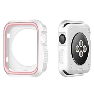 CARATULA SILICON APPLE WATCH 42mm BLANCO/ROSA