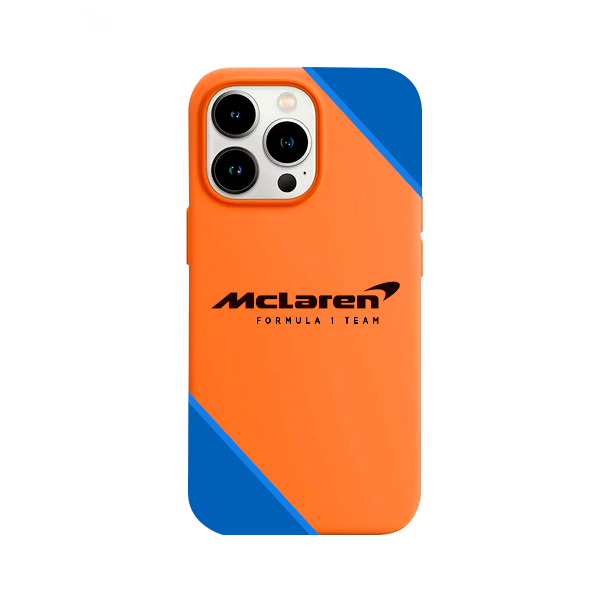 CARATULA SILICON MCLAREN IPHONE 15 PRO MAX NARANJA