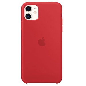 CARATULA SILICON TIPO ORIGINAL C/ LOGO IPHONE 11 ROJA
