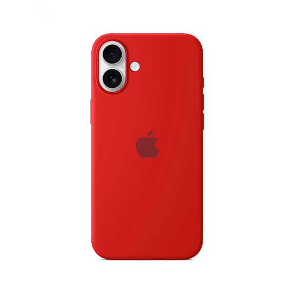 CARATULA SILICON TIPO ORIGINAL C/ LOGO IPHONE 16 PLUS ROJA