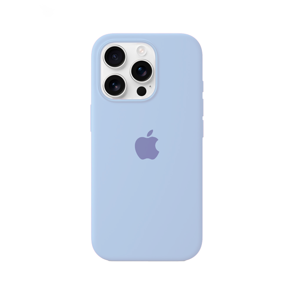 CARATULA SILICON TIPO ORIGINAL C/ LOGO IPHONE 16 PRO AZUL CIELO