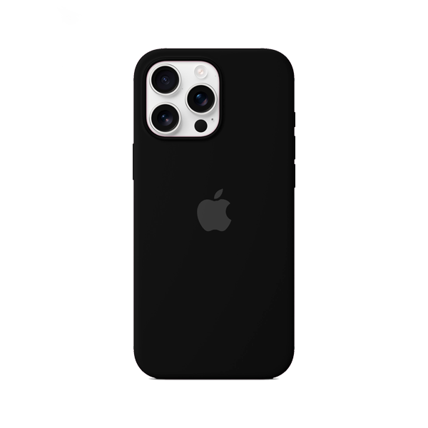 CARATULA SILICON TIPO ORIGINAL C/ LOGO IPHONE 16 PRO MAX NEGRO