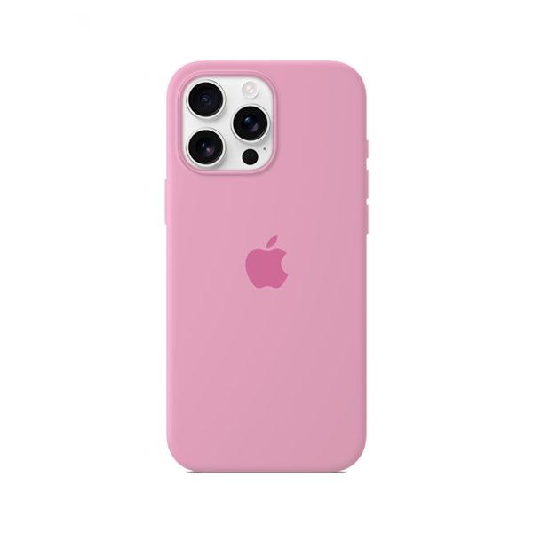 CARATULA SILICON TIPO ORIGINAL C/ LOGO IPHONE 16 PRO MAX ROSA