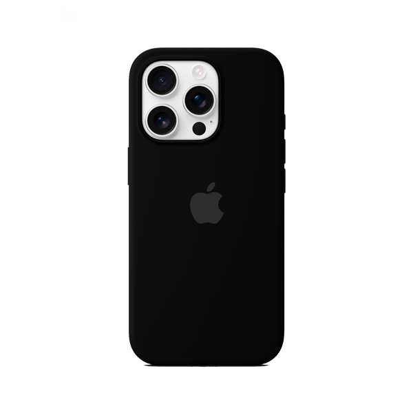 CARATULA SILICON TIPO ORIGINAL C/ LOGO IPHONE 16 PRO NEGRO