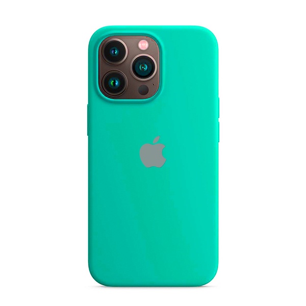 CARATULA SILICON TIPO ORIGINAL C/LOGO IPHONE 13 PRO MENTA