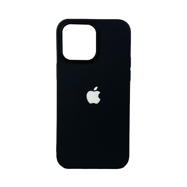 CARATULA SILICON TIPO ORIGINAL C/LOGO IPHONE 14/13/12 PRO MAX NEGRA