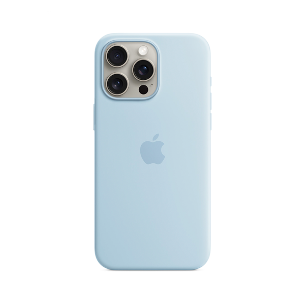 CARATULA SILICON TIPO ORIGINAL C/LOGO IPHONE 15 PRO MAX LILA