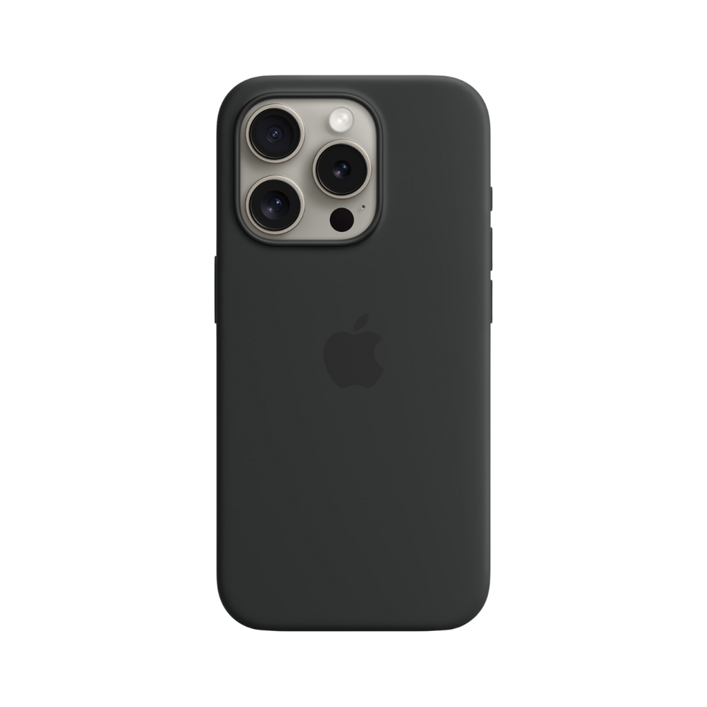 CARATULA SILICON TIPO ORIGINAL C/LOGO IPHONE 15 PRO NEGRA