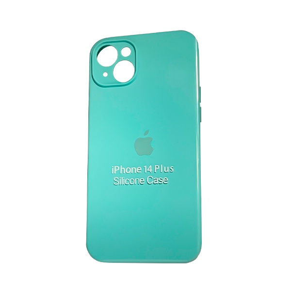 CARATULA SILICON TIPO ORIGINAL C/LOGO IPHONE 15/14 PLUS MENTA