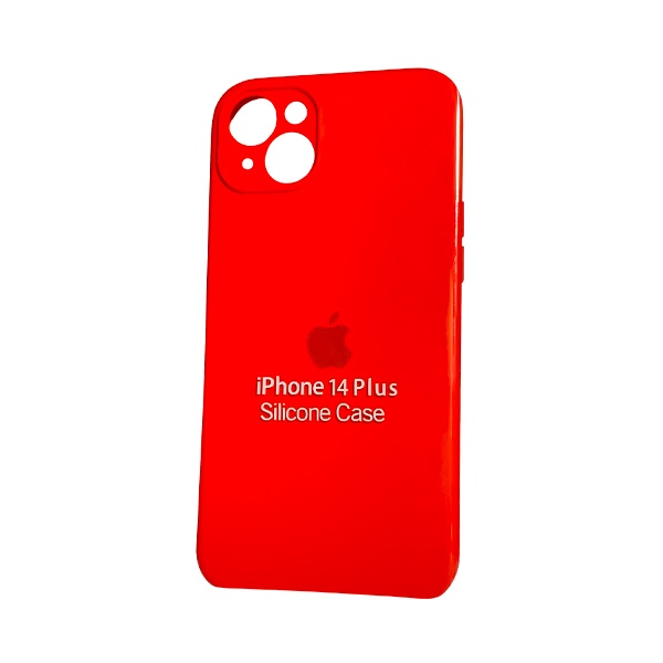 CARATULA SILICON TIPO ORIGINAL C/LOGO IPHONE 15/14 PLUS ROJA
