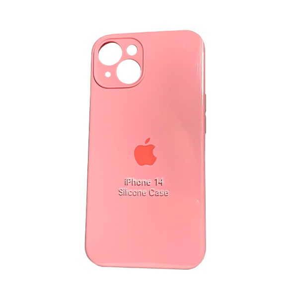 CARATULA SILICON TIPO ORIGINAL C/LOGO IPHONE 15/14 PLUS ROSA