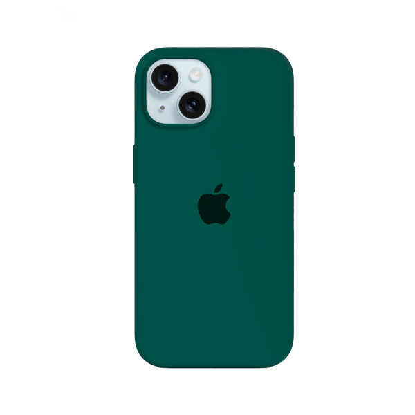 CARATULA SILICON TIPO ORIGINAL C/LOGO IPHONE 15/14/13 VERDE OLIVO